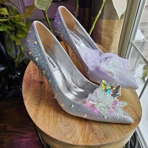 Adams Silver Crystal Embellished Heels